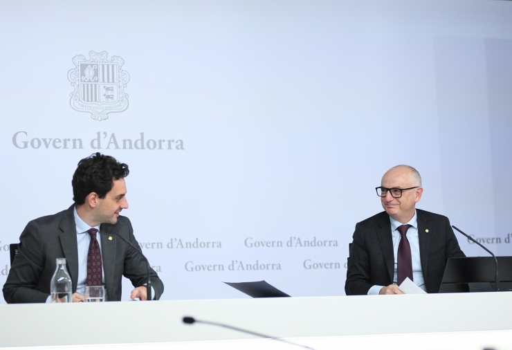 El ministre portaveu, Guillem Casal, i el ministre de Finances, Ramon Lladós, aquest dimecres.